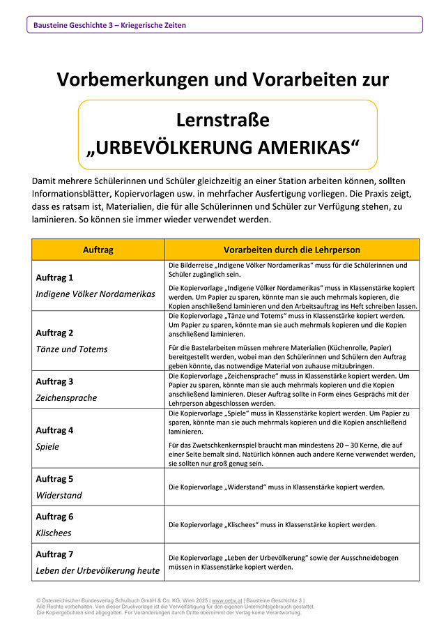 Lernstraße: Urbevölkerung Nordamerikas