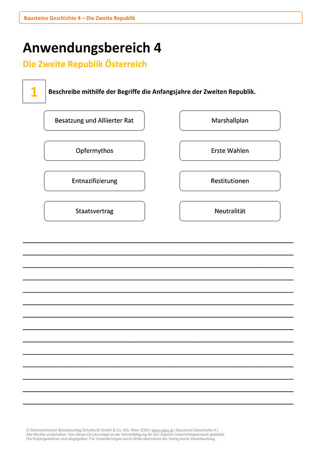 Anwendungsbereich 4 - Die Zweite Republik Österreich