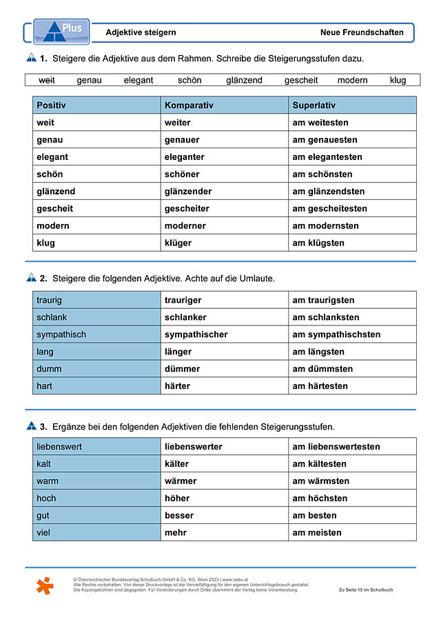 Adjektive steigern
