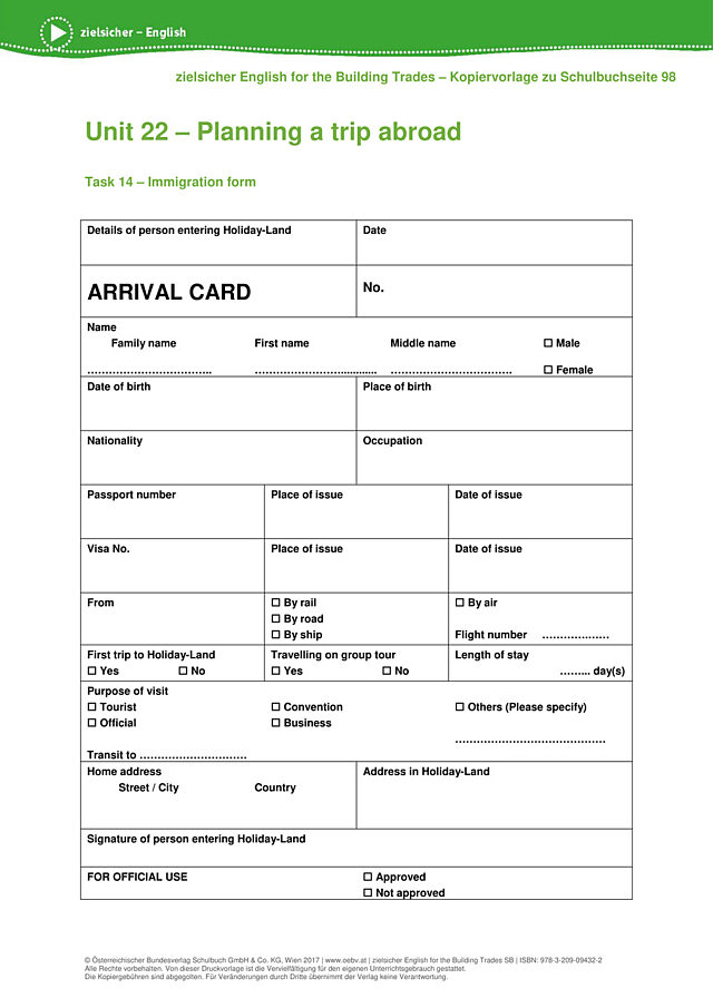 Immigration form