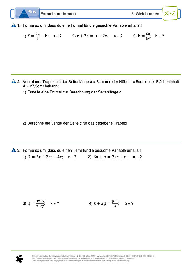 Formeln umformen