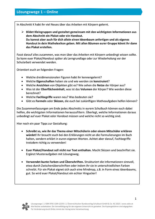 Plakat bzw. Handout