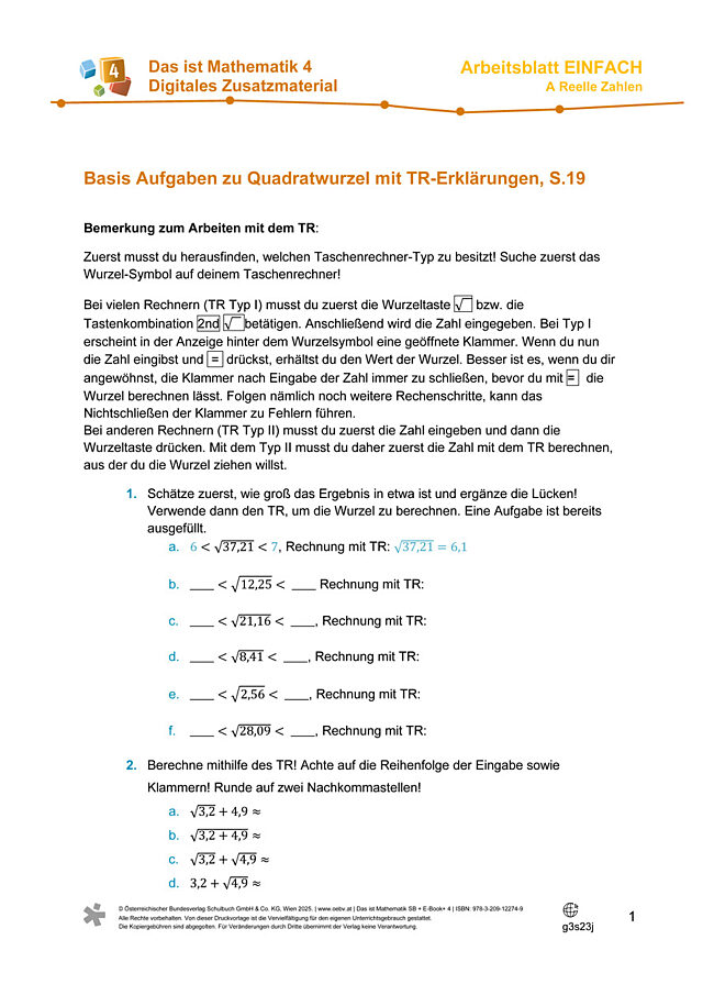 Einführung von Wurzeln