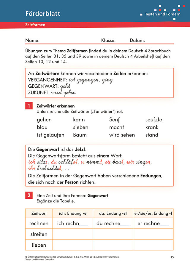 Zeitformen