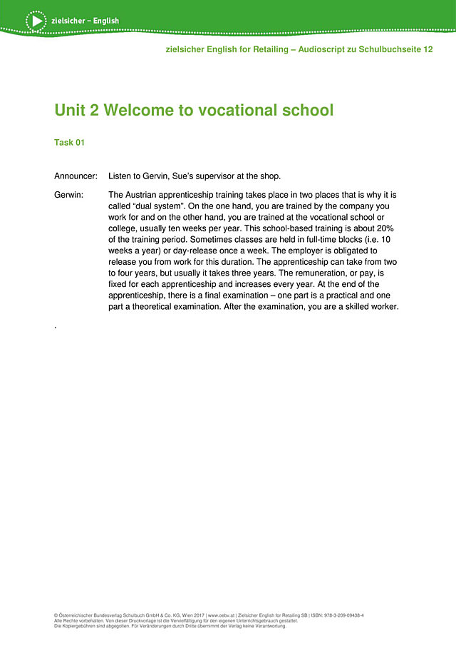Welcome to vocational school