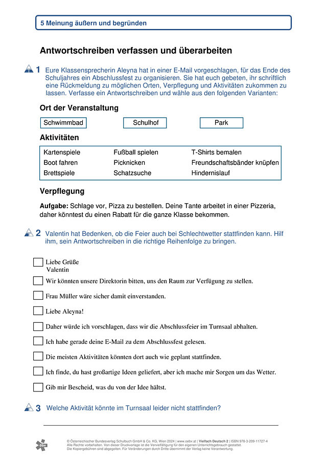Antwortschreiben verfassen