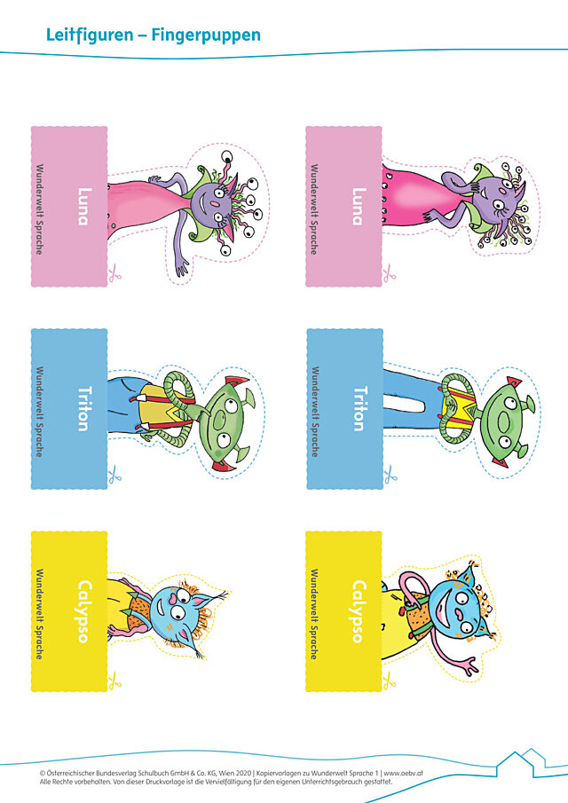 Fingerpuppen der Leitfiguren