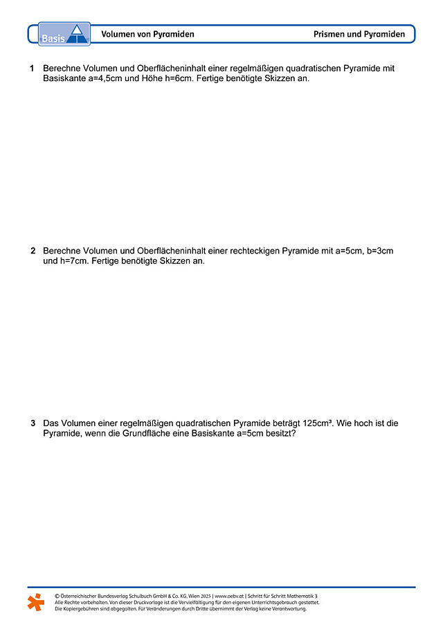 Volumen von Pyramiden
