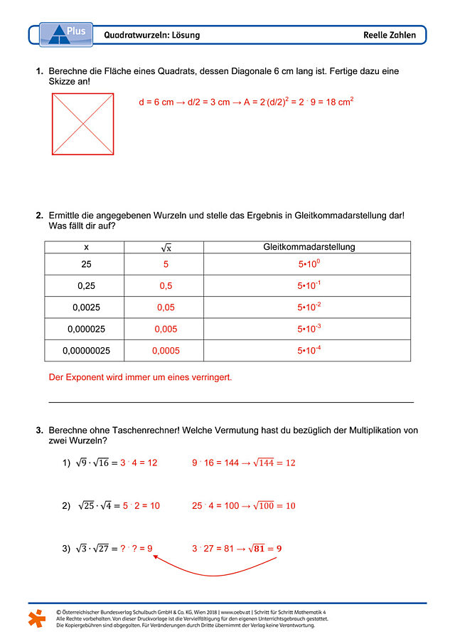 Quadratwurzeln