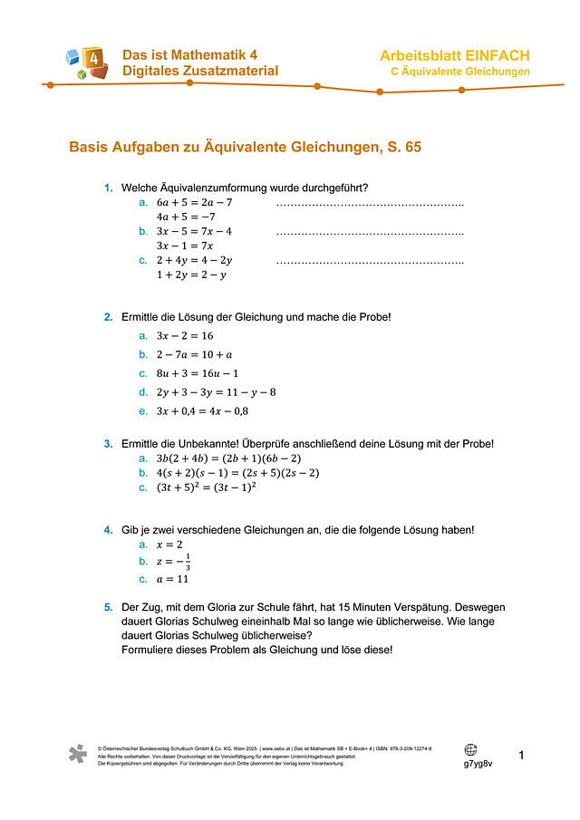 Äquivalente Gleichungen