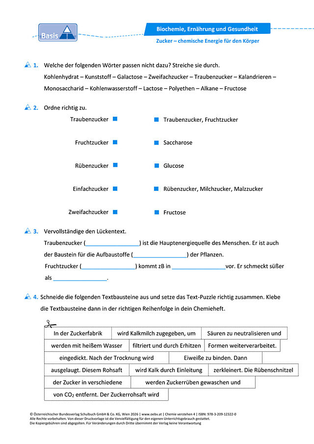 Zucker – chemische Energie für den Körper