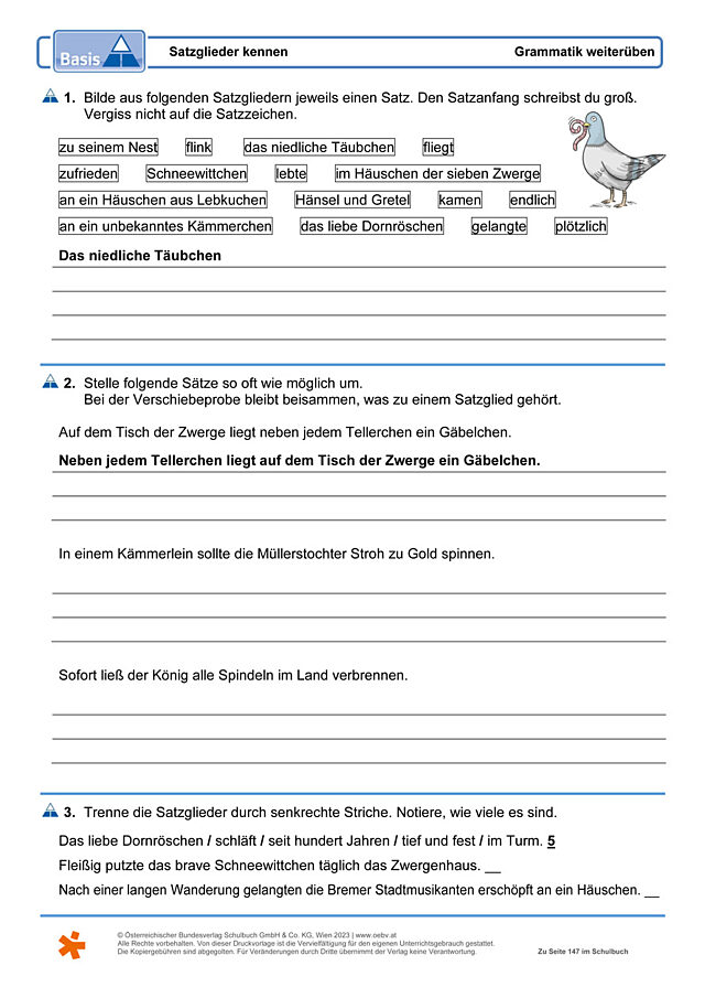 Satzglieder kennen