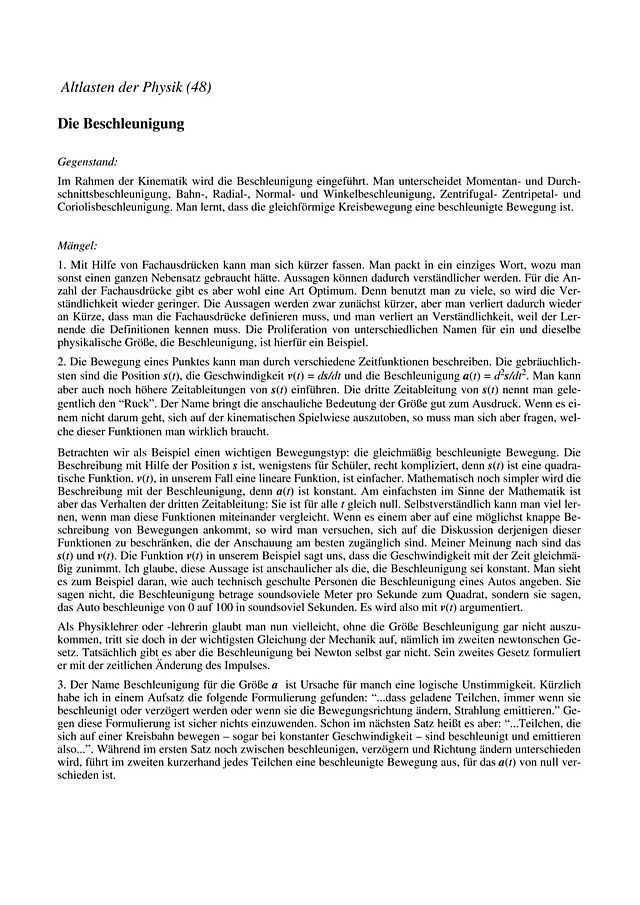 Die Beschleunigung