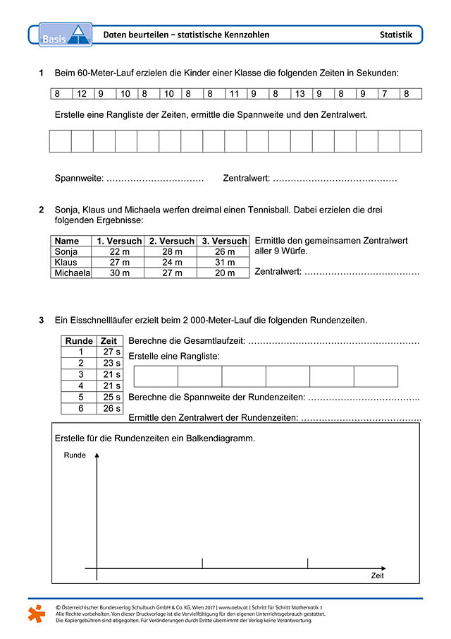 Daten beurteilen - statistische Kennzahlen