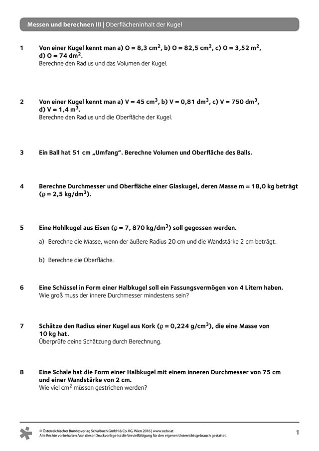 Allgemeines Arbeitsblatt anspruchsvoll