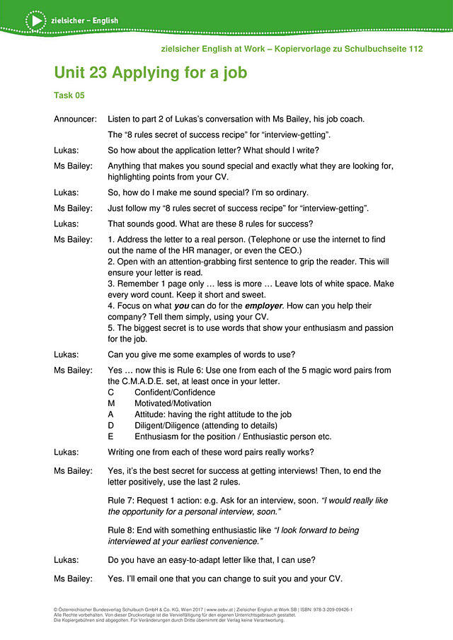 Applying for a job
