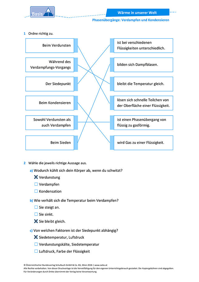 Phasenübergänge: Verdampfen und Kondensieren