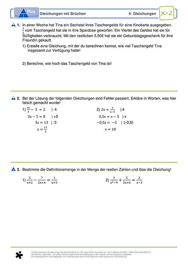 Gleichungen mit Brüchen