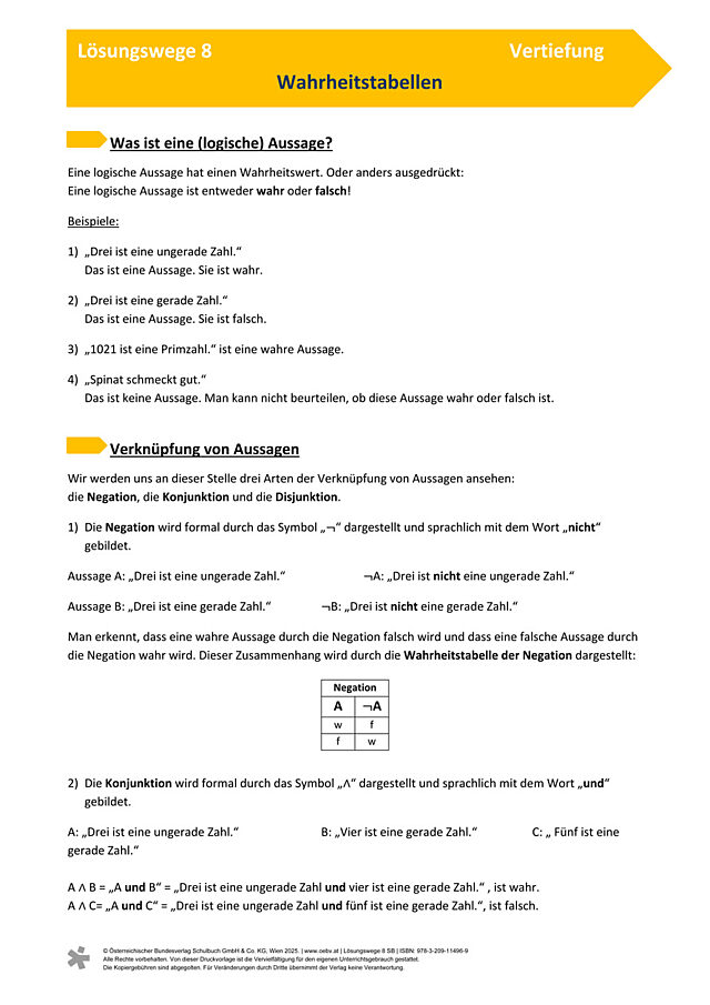 Wahrheitstabellen
