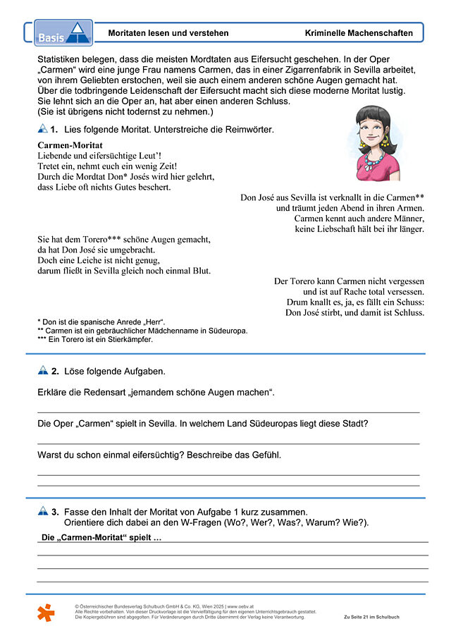 Moritäten lesen und verstehen