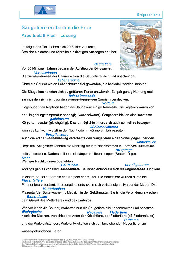 Säugetiere eroberten die Erde