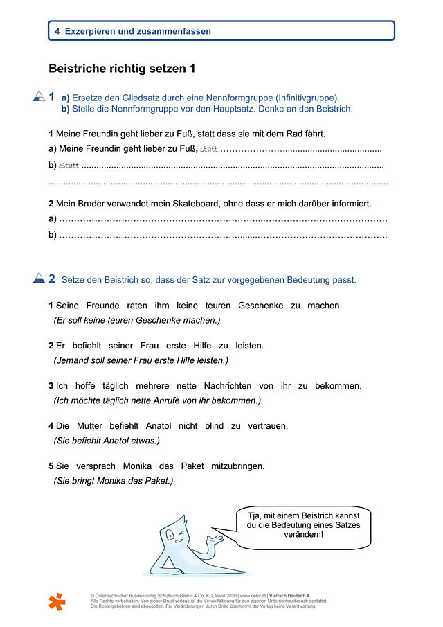 Beistriche richtig setzen 1