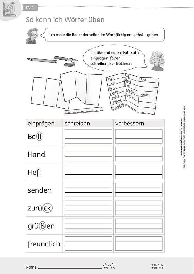 So kann ich Wörter üben