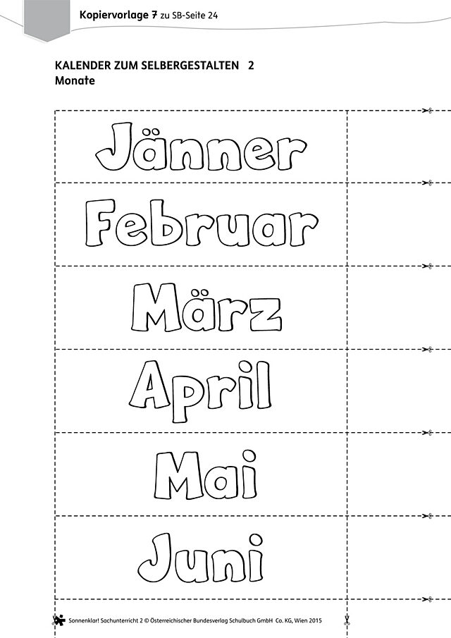 Kalender zum Selbergestalten 2