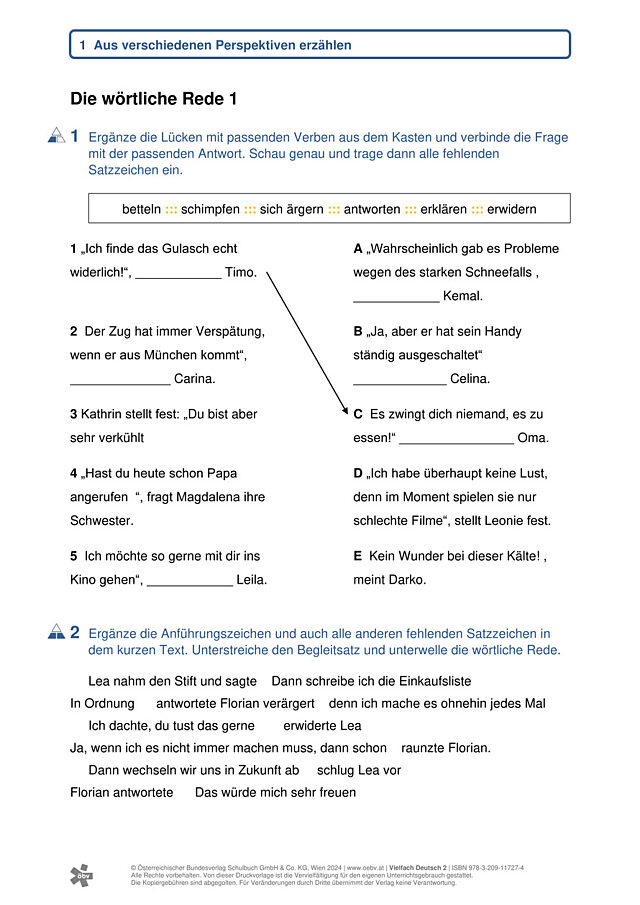Wörtliche Rede 1