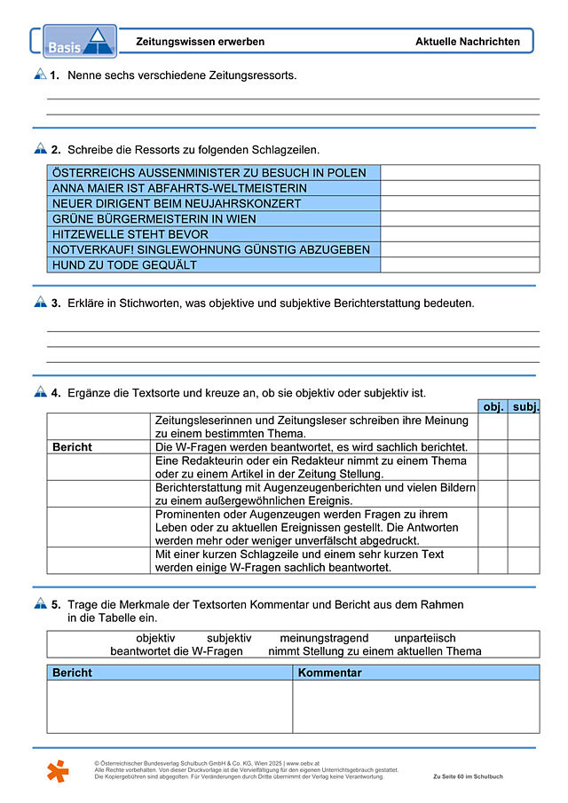 Zeitungswissen erwerben