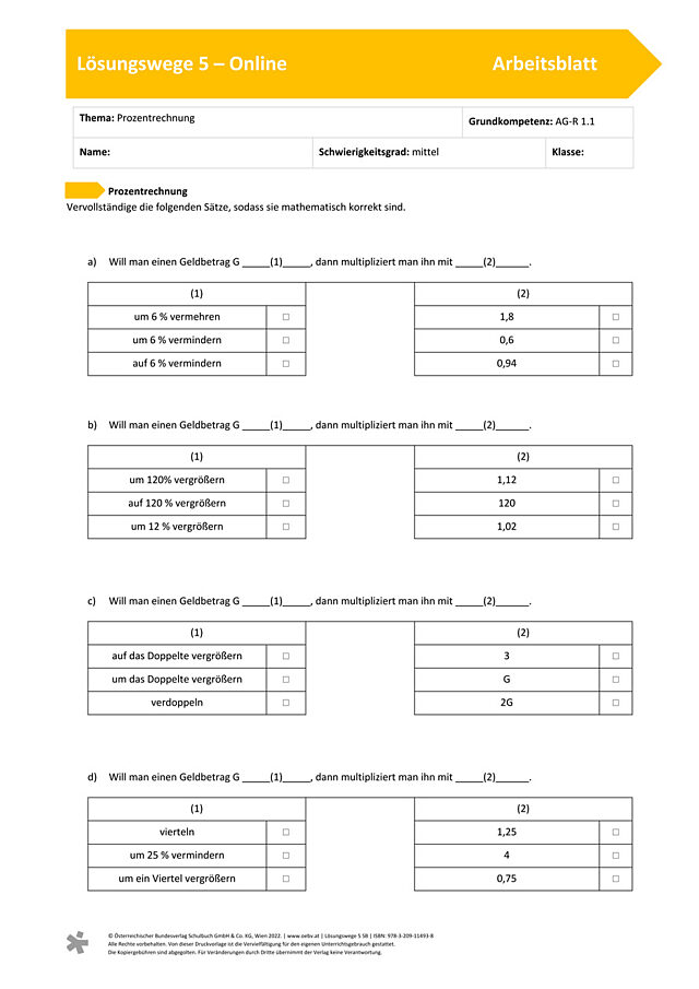 Prozentrechnung