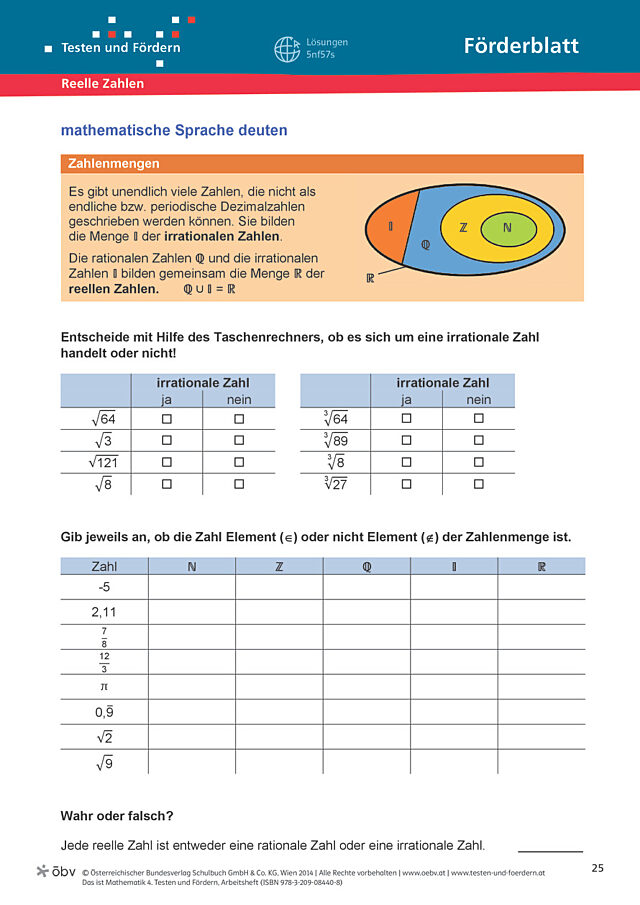 mathematische Sprache deuten
