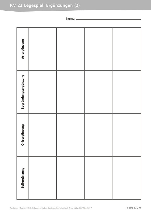 Legespiel: Ergänzungen 2