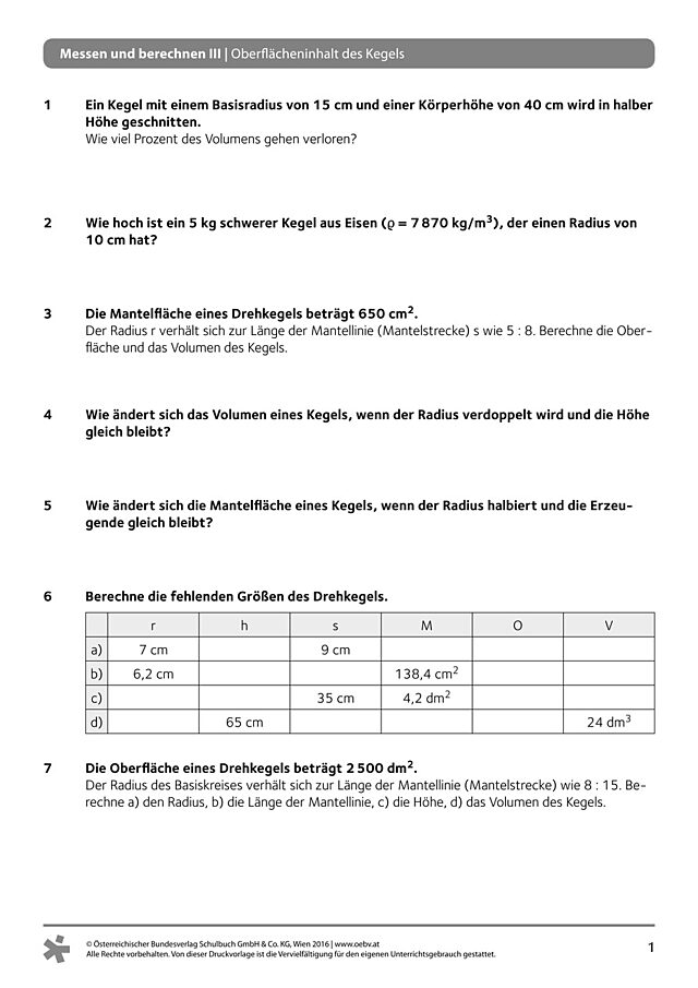 Allgemeines Arbeitsblatt anspruchsvoll