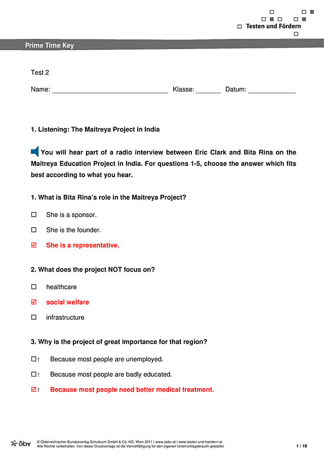 Test 2 Lösungen und GERS-Hinweise