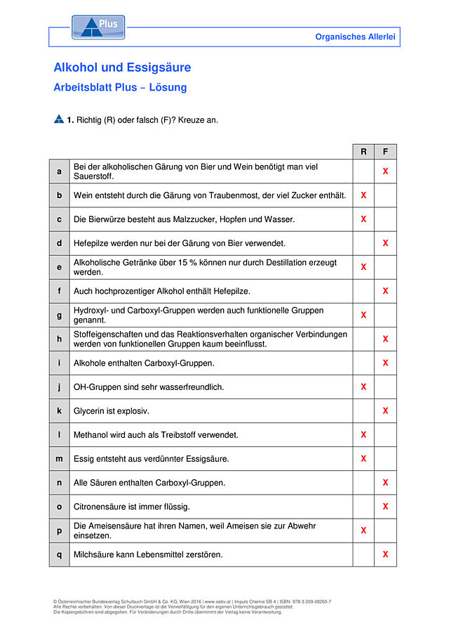 Alkohol und Essigsäure