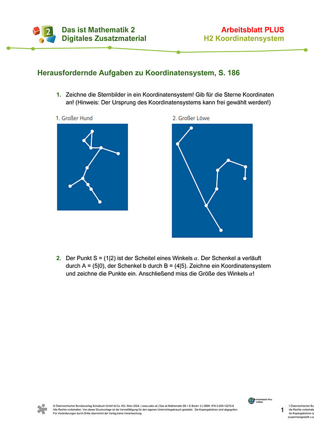 Herausfordernde Aufgaben zu Koordinatensystem