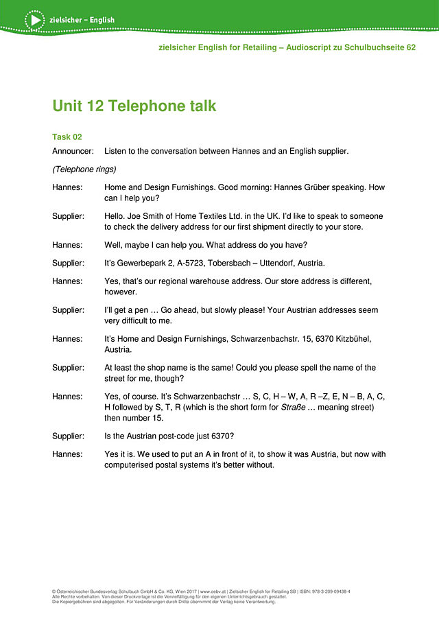 Telephone talk