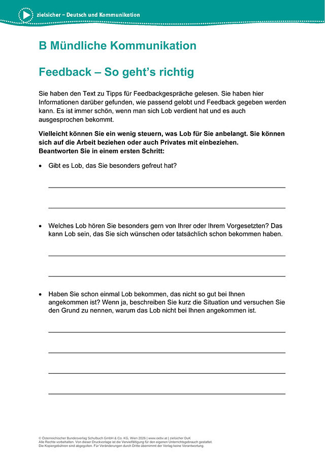 Feedback – So geht’s richtig