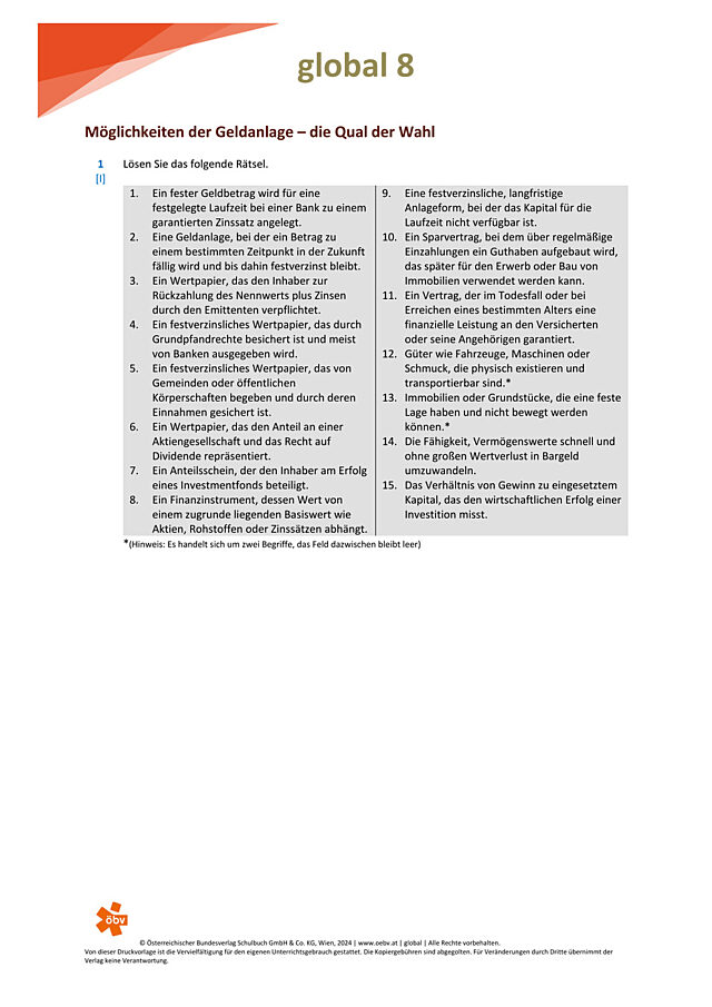 Möglichkeiten der Geldanlage die Qual der Wahl