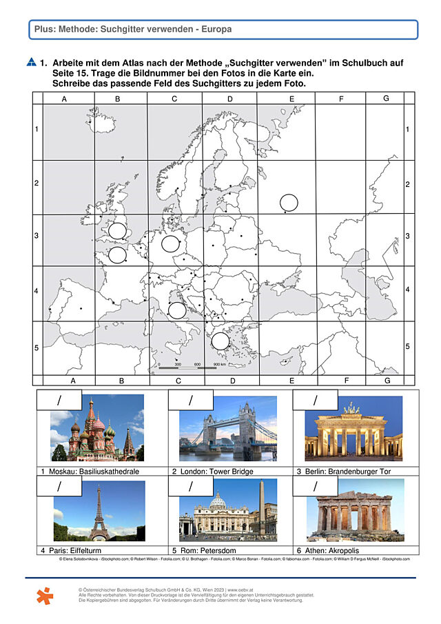 Suchgitter Europa