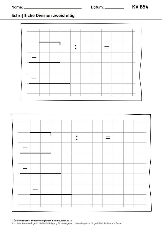 Schriftliche Division zweistellig