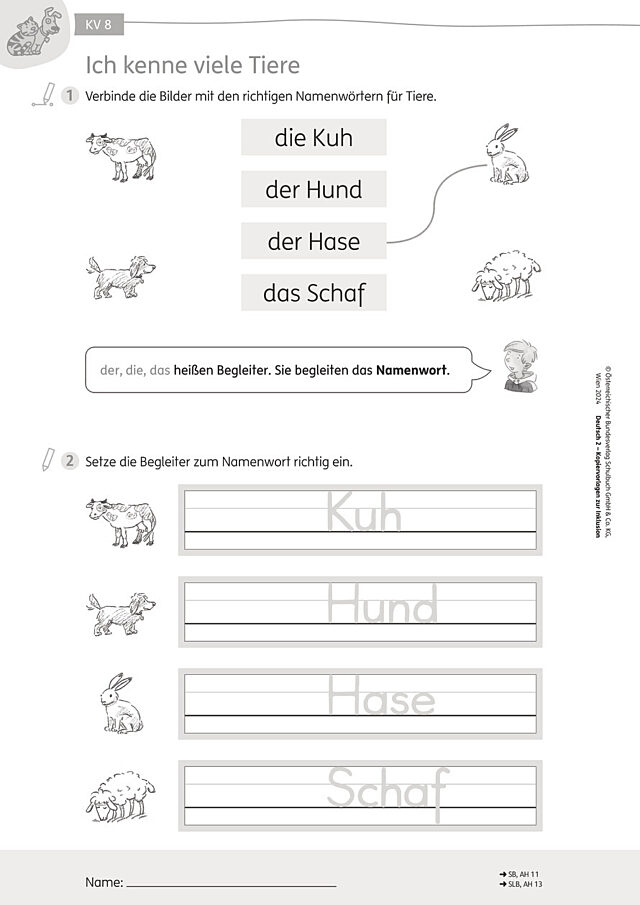 Ich kenne viele Tiere