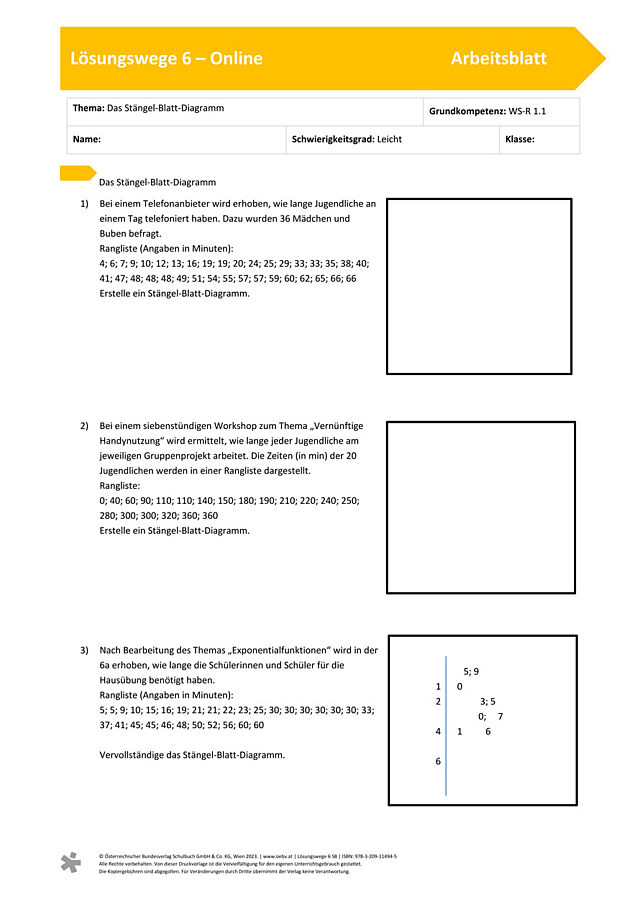 Stängel-Blatt-Diagramm