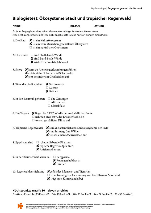 Ökosysteme Stadt und tropischer Regenwald