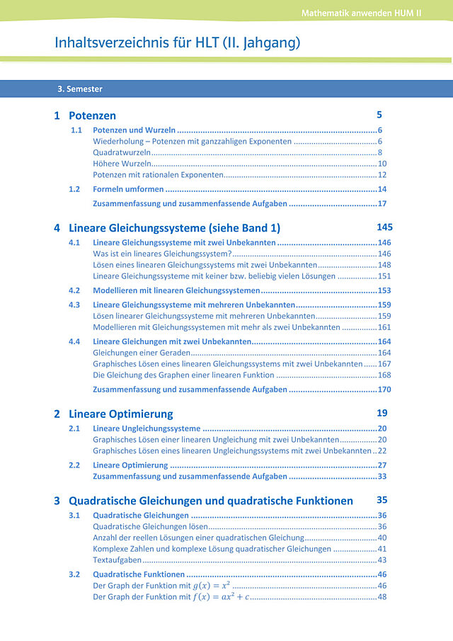 Inhaltsverzeichnisse für HLT
