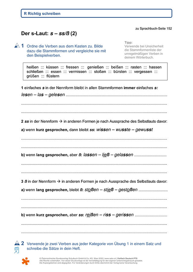 Der s-Laut: s – ss/ß (2)