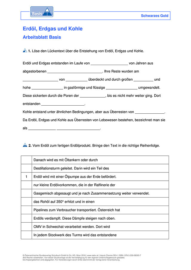 Erdöl, Erdgas und Kohle