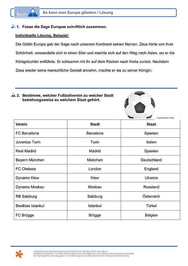 So kann man Europa gliedern
