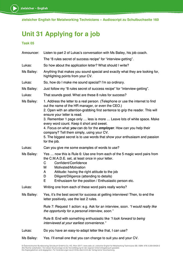 Applying for a job
